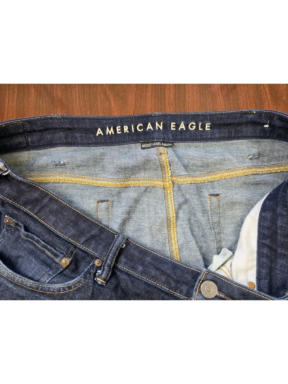 American Eagle SZ 40x34 Dark Wash Airflex Slim Stretch Denim Jeans Clean Casual